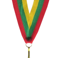 Wstążka 11 mm - żółto-zielono-czerwona